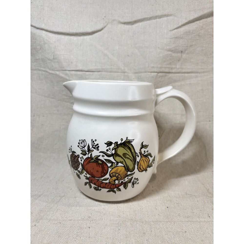 McCoy Pottery 5" Spice Delight Pitcher Creamer 1271 Vegetables Ivory